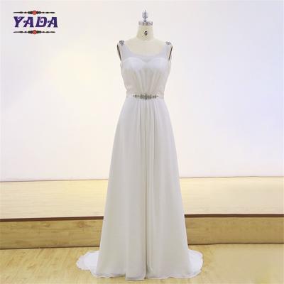 Cina Nuovo gioiello di moda con perline, senza maniche, in chiffon, sposa, abiti trasparenti sexy, abito da sposa. in vendita