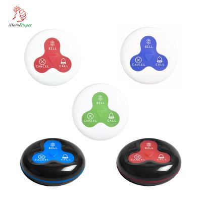 China Fully waterproof restaurant/cafe wireless three keys table call buzzer push button for sale