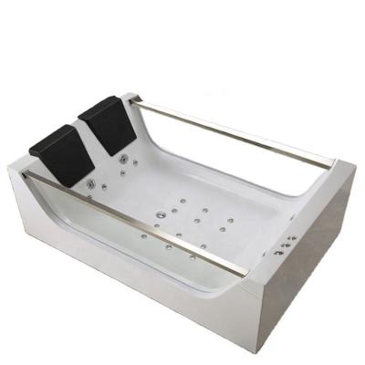 China Appearance Elegant Walk In Glass Double People Whirlpool Massage Bathtub With Shower LF12828 for sale