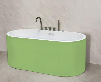 China Free standing bathtub with light green whirlpool massage colorful colors for sale