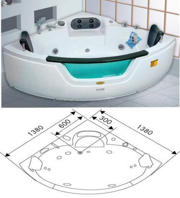 China Small Indoor Tub Corner Hot Tub With Whirlpool Massage Function For 2 Person Ozone Heater For Option for sale