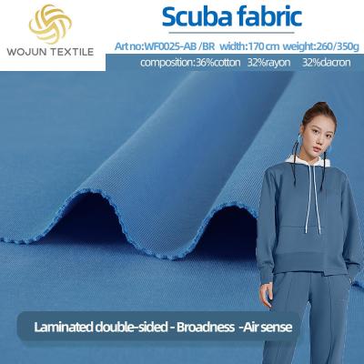 China Two Sided Scuba Knitting Fabric , Solid Breathable 100 Cotton Terry Fabric for sale