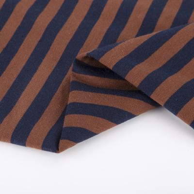 China 185gsm 95 Cotton 5 Spandex Fabric Soft Striped Knit Lycra Undershirt Cloth for sale