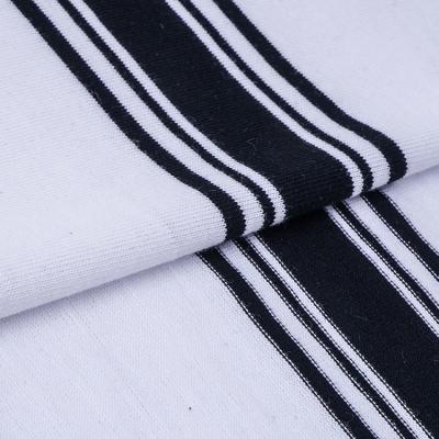 China Single Face Striped Knit Fabric Yarn Dyed 32S 175cm For Sportswear Clothing for sale