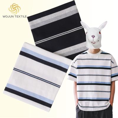 China Skin Friendly Comfortable Breathable Good Texture Yarn Dyed Striped Cotton Fabric For T-Shirt for sale