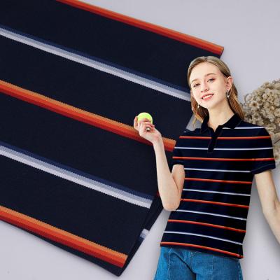 China El algodón peinado y el tejido de punto rayado durable y transpirable para camisa de polo casual en venta