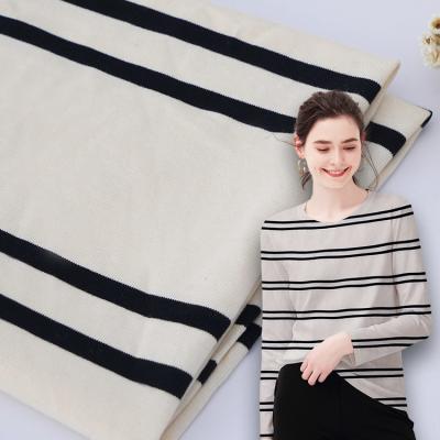 China Double Yarn Comfortable Environmentally Friendly Healthy Striped Cotton Fabric For Long Sleeve Clothes for sale