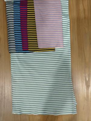 China Comfortable And Hygroscopic Soft Durable Striped Knit Fabric For T-Shirt for sale