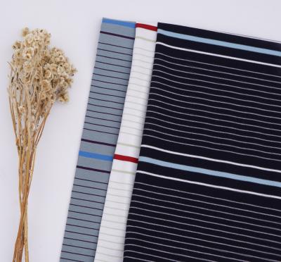 China Simple And Beautiful And Durble Fashionable Skin-Friendly Striped Material Fabric For T-Shirt for sale