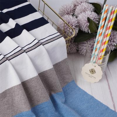 China Breathable Elasticity Soft Fashionable And Skin-Friendly Classic Striped Knit Fabric For T-Shirt for sale