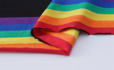 China Comfortable And Stylish Natural Skin-Friendly Striped Material Fabric For T-Shirt for sale