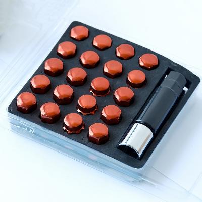 China 20+1 Chrome Lug Nut With Key Self-locking Lug Nut M12x1.5/M12x1.25 17mm Various Color for sale