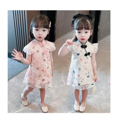 China QIPAO Girl Supplier 120-130cm Polyester Daily Wear China Printed Kids Girls Qipao Cheongsam With High Quality for sale