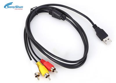 중국 USB 2.0-3 RCA 남성 마개 오디오 연장 전기줄, 오디오 지도 케이블 AV 접합기 판매용