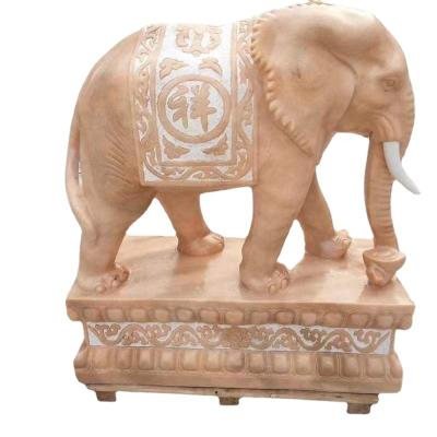 China Europe Customized Decoration Life Size Natural Stone Elephant Statue Animal Marble Sculpture for sale