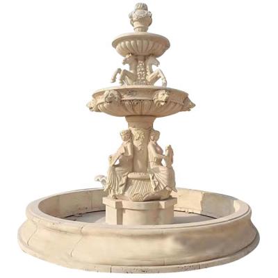 China Three Tier Fountain Modern Renaissance Water Fountain Garden Stone Fountain Art Sculpture Ornaments for sale