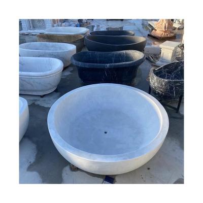 China Free Top Selling Customized Colors Natural Stone Soaking Bathtub Marble With Armrests for sale