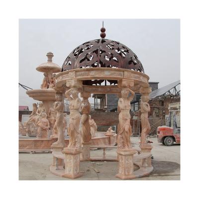 China Customized Western New Product Size Outdoor Marble Pavilion Decoration Western Gazebo Marble for sale