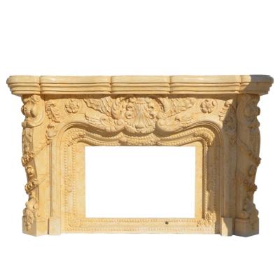 China West Bringfine Customized White Marble Fireplace Surround Mantel White Marble Stove Fireplaces for sale