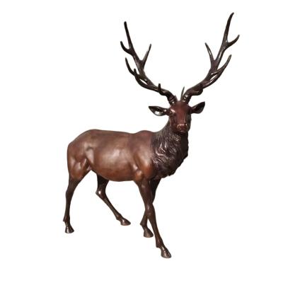 China China Hot Selling City Customized Folk Art Metal Elk Bronze Elk Male Statue Waist Western Statue for sale