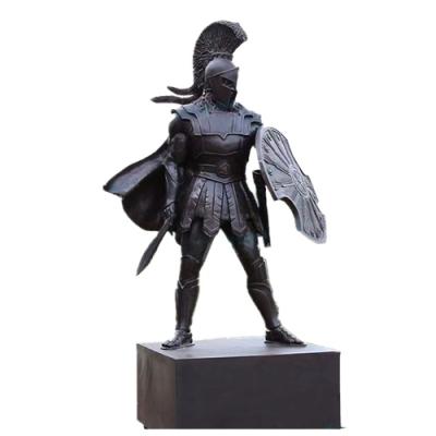 China Europe Decoration Outdoor Life Size Female Figure Sculpture Warrior Knight Bronze Statue With Sword for sale