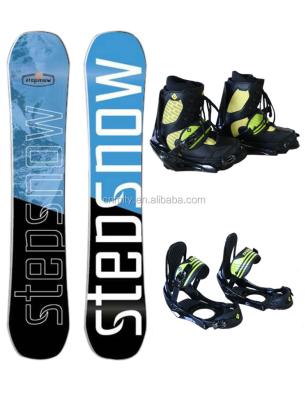 China Wood/Fiberglass/Rubber/PE Three-Axle Plastic Wholesale Set Snowboard: snowboard+bindings+snowboard boots for sale