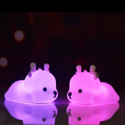 China USB Switch Night Light Personalized Christmas LED 7 Color Changing Silicone Night Light Children for sale