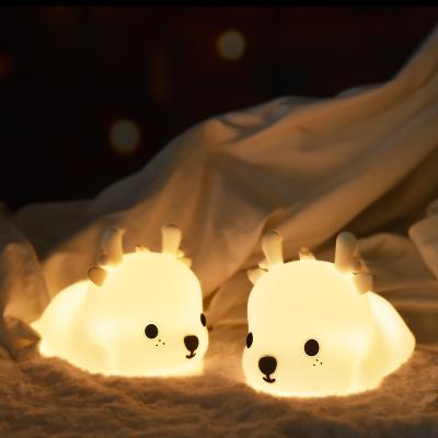 China USB Switch Night Light Silicone Mini USB Recharge LED Children Colorful Silicone Night Light For Baby for sale