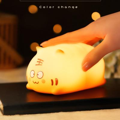 China New-designed Cute Silicone Tiger Customized LED Silicone Night Light 2022 For Baby Room for sale