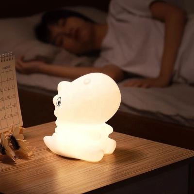 China Change Colors Baby Kids Bedside Multicolor Silicone Touch Sensor Faucet Control Led Soft Silicon Dinosaur Night Lights for sale