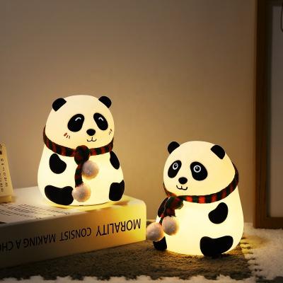 China Change Colors Cartoon Color LED Bedside Lamp Silicone Night Light Changing Animal Panda for sale