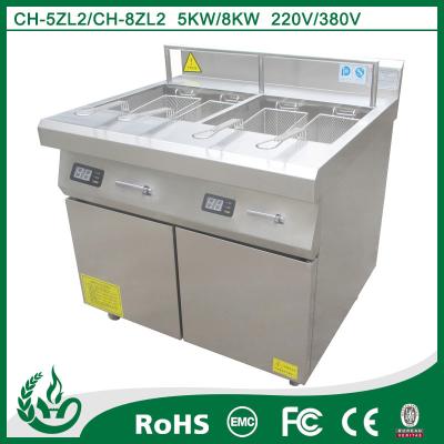 China Double Tanks Industrial Deep Fat Fryer , Restaurant Electric Deep Fryer for sale