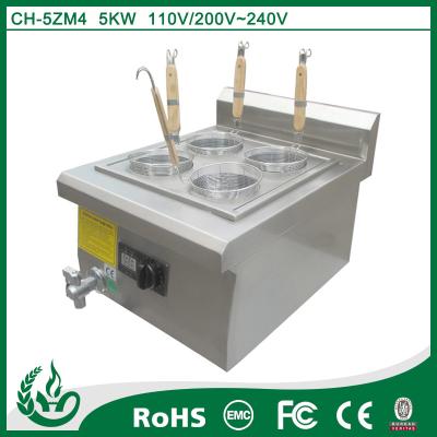 China Cocina de las pastas de la inducción de la encimera, cocina eléctrica de los tallarines del acero inoxidable de 4 cestas en venta