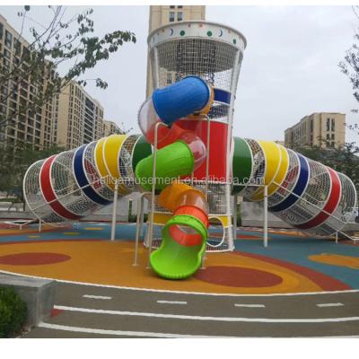 China Large Eco-friendly Slide Set Commercial Parque Play Structure Amusement Kids Outdoor Park Equipment With Custom DIY Make for sale