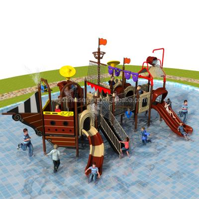 China Eco-Friendly Pirate Ship Kids Water Playground Pool Slide For Indoor Outdoor for sale