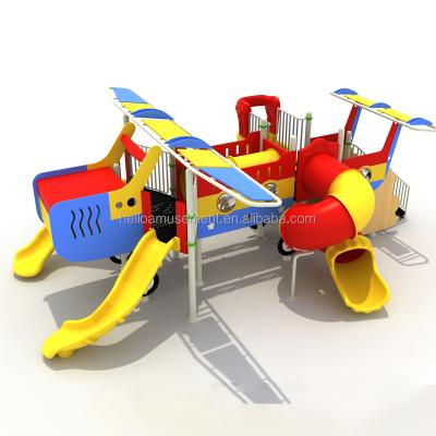 China Eco-friendly Role Play Explore Airplane PE Slide Kids Playground With Tube Slide for sale