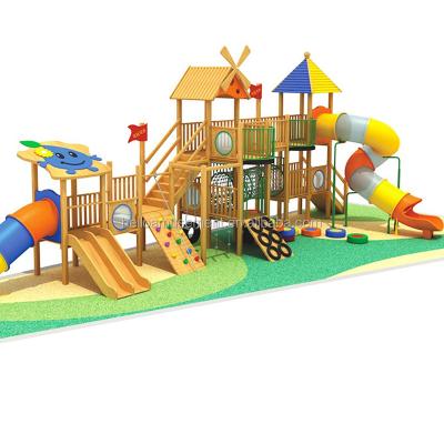 China Large Tube Slide Eco - Friendly Outdoor Park Toys Large Wooden Playground For Children Parks for sale