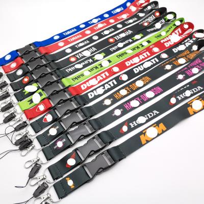 China Nylon Strap Ring Race Refit Gift Accessories Brand Nylon Series Motorcycle Lanyard Wholesale Phone Id Card Heat Transfer Key Buckle for sale