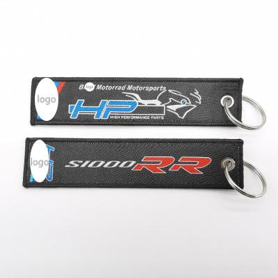 China Motorcycle Nylon Culture Factory Wholesale Embroidery Woven Label Custom Key Chain Refit Gift For BMW S1000rr R1100r Car Accessories for sale