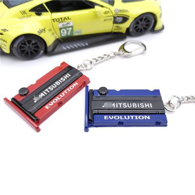 China Custom Key Chain Nylon Auto Parts Cover Engine Metal Model Factory Wholesale Gift For Mitsubishi Parts Lancer L200 Car Accessories for sale