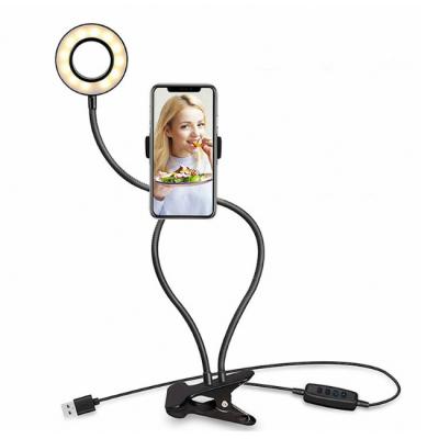 China Live Stream Video Aluminum LED Filling Tripod Stand Light Show Selfie Ring Fill Light Phone Holder for sale