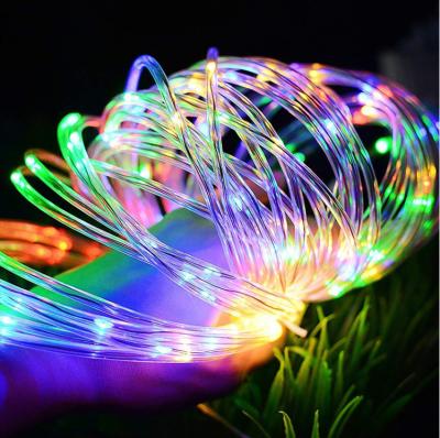 China Colorful Outdoor Waterproof Theme Park Solar Garden Decoration LED Copper Wire Tube Tree Rope Light for sale