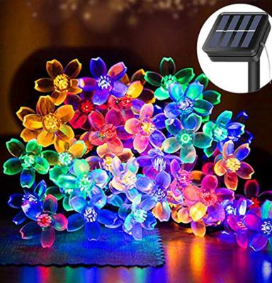 China Flower Shape String Lights 10m 100 LED Outdoor Christmas Holiday Decoration Lights Solar Led Flower Shape String Light Led Fairy Lights for sale