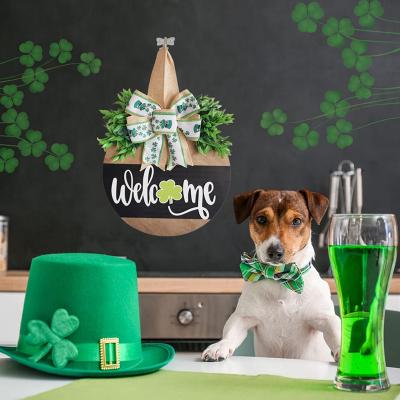 China Home Decoration St. Patrick's Day Wooden Wall Decoration Wreath Sign Party Welcome Decoration Wreath Sign for sale