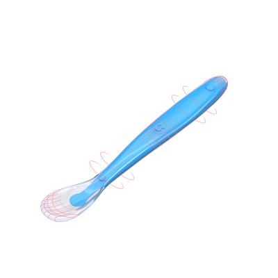 China Bpa Free Silicone Liquid Baby Feeding Spoon BPA Free Silicone Soft-Tip Training Liquid Spoon For Infant for sale