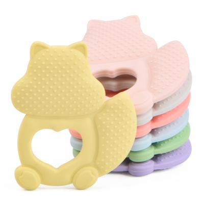 China Eco-Friendly Silicone Teether Food Grade Diy Toy Necklace Bpa Free Silicone Animals Squirrel Baby Teether for sale