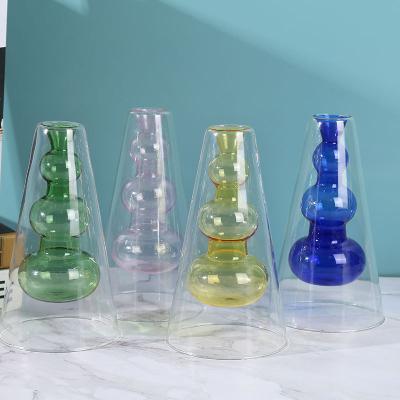 China High Quality And Latest Design Minimalist Ball Shape Vertical Glass Flower Vase Vases For Home Decor for sale