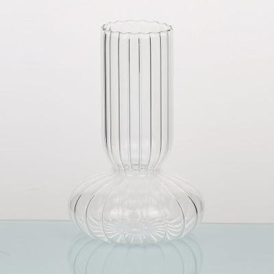 China Luxury Spherical Glass Vase Art Glass Home Decor High Quality Minimalist Price Good Light Selling Vase for sale