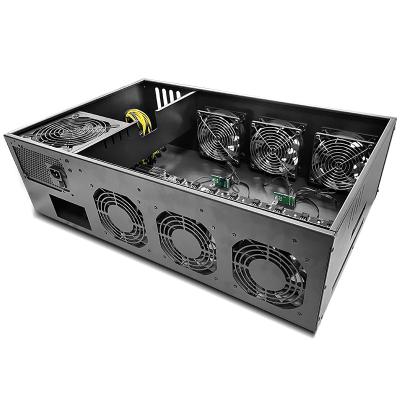 China With Wholesale Fan 6 8 12 GPU Case Frame 2U 4U Chassis Server Computer Case With 6pcs Fans 5300rpm High Speed for sale