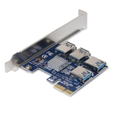 China gpu pci express plus 60cm ver 009s pci-e 1x to ler 16x riser for vga cards spin 8 port usb 3.0 multiplier riser card for gpu 12.9*4.4* 1.2 for sale